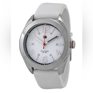 Tommy Hilfiger White Dial White Rubber Ladies Watch